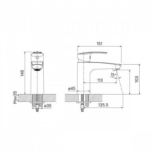 Смеситель IDDIS Ray RAYSB00i01 на раковину хром - фото 3