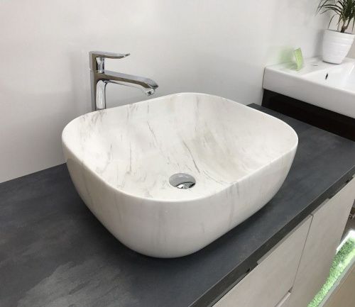 Раковина из сантехнического фаянса CeramaLux K397D9 50х40 накладная цвет белый без отверстий под смеситель - фото 3