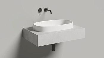 Раковина из искусственного камня S-Stone Salini GRECA 1803201MF 60х40 полувстраиваемая цвет мультиколор