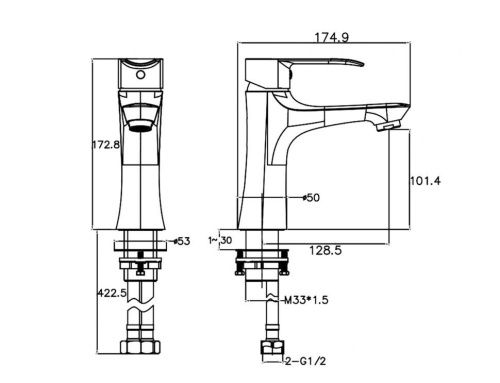 Смеситель Arrow AG4107 на раковину хром - фото 2