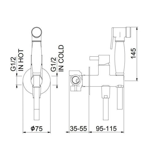 Гигиенический душ со смесителем Webert EL870302345 никель - фото 3