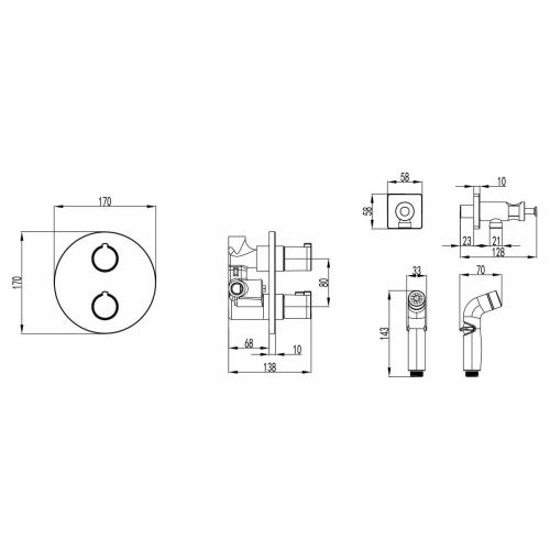 Гигиенический душ со смесителем LeMark Yeti LM7819C уц хром - фото 2
