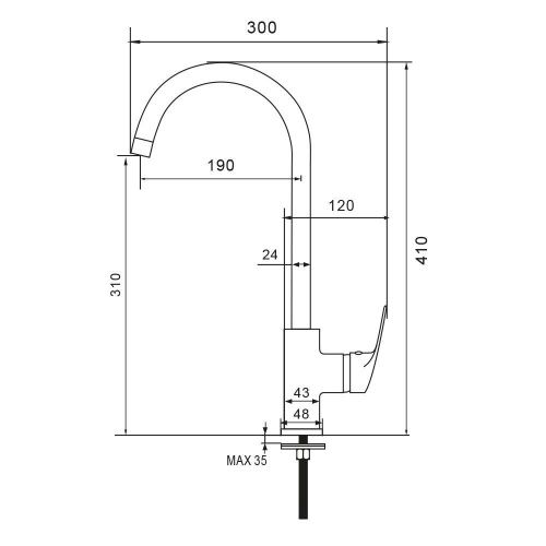 Смеситель для кухни WesnaArt Ocean OCE12-110 на мойку хром - фото 2