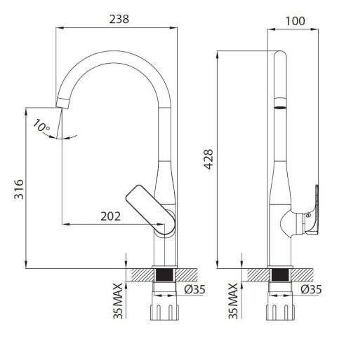 Смеситель для кухни Creavit FY8500 на мойку хром - фото 2