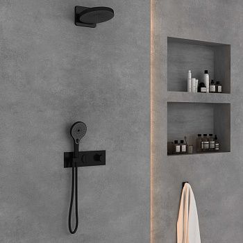 Душевая система Vincea VSFW-422TI1MB встраиваемая в стену цвет черный с термостатом