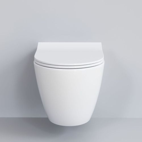 Унитаз подвесной Ambassador Queen 113T20001R-112T20001S белый с сиденьем микролифт безободковый каскадный смыв - фото 3