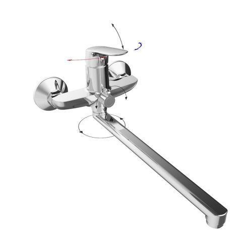 Смеситель для ванны Tokito TAKASE TOK-TAK-1015 настенный хром - фото 5