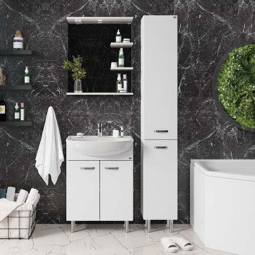 Тумба под раковину Onika Коралл 106149 60х30 напольная цвет белый - фото 2