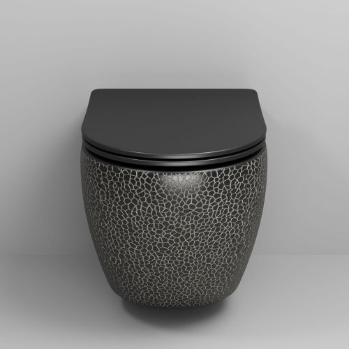 Унитаз подвесной Grossman Color GR-4411BBLS черный с сиденьем микролифт безободковый каскадный смыв - фото 3