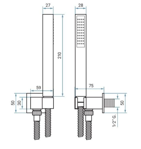 Душевой гарнитур Emmevi  156/OR настенный золото - фото 2