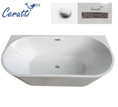Ванна акриловая Cerutti SPA CT9345 170х75 пристенная асимметричная с ножками - фото 4