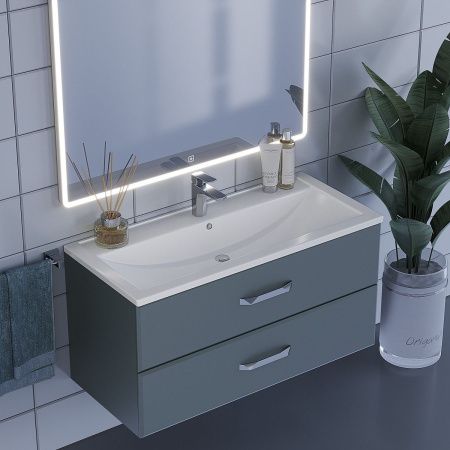 Тумба под раковину Uperwood Foster 291020524 100х50 подвесная цвет серый