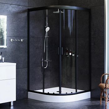 Душевой уголок Am.Pm Gem W90G-401-100BT 100х100 стекло прозрачное профиль черный без поддона