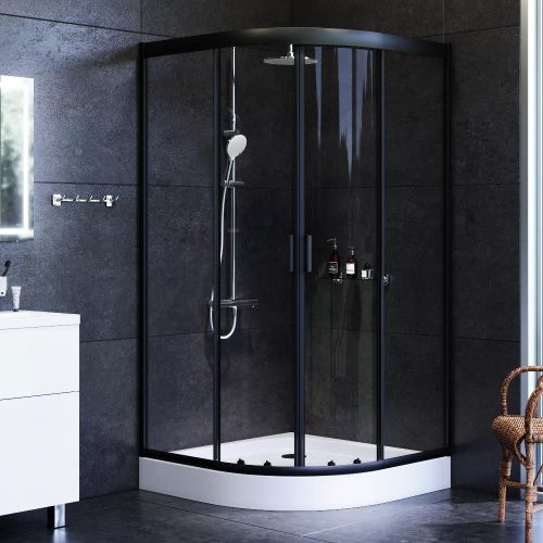 Душевой уголок Am.Pm Gem W90G-401-100BT 100х100 стекло прозрачное профиль черный без поддона