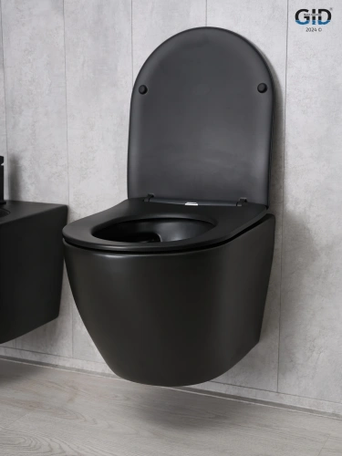 Унитаз подвесной Gid Convexo 62226Y черный с сиденьем микролифт безободковый смыв торнадо - фото 5