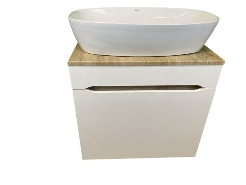 Тумба с раковиной Sintesi STL.W7018_SIN-LVB-APP-405 60х60 подвесная цвет белый - фото 4