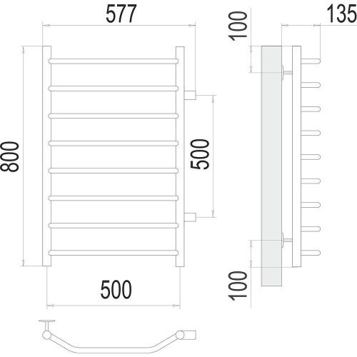 Полотенцесушитель водяной Terminus 4670078530110 60х80 хром - фото 3
