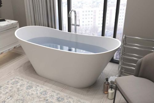 Ванна из искусственного камня Holbi AFINA 1.01.004.11.1 160х65 отдельностоящая овальная - фото 2