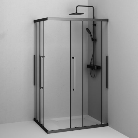 Душевой уголок Am.Pm Func W84G-403-12090-BТ 120х90 стекло прозрачное профиль черный без поддона