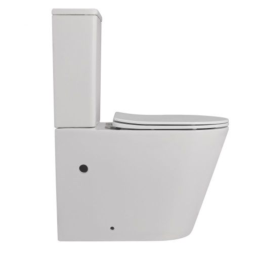 Унитаз напольный с бачком Abber Bequem AC1112 белый с сиденьем безободковый каскадный смыв - фото 2