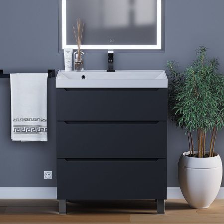 Тумба под раковину Uperwood Tanos 291020333 70х50 напольная цвет черный