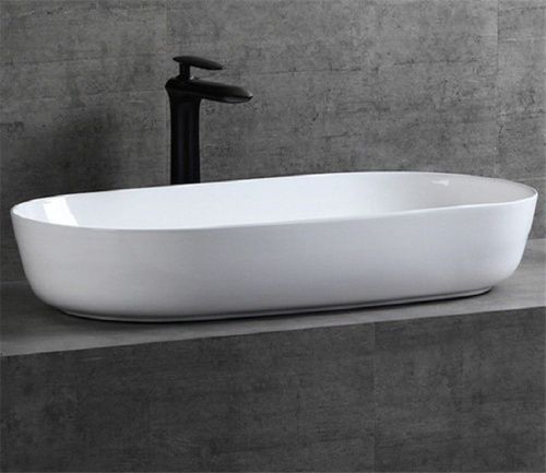 Раковина из сантехнического фаянса CeramaLux 78327 80х40 накладная цвет белый без отверстий под смеситель - фото 4