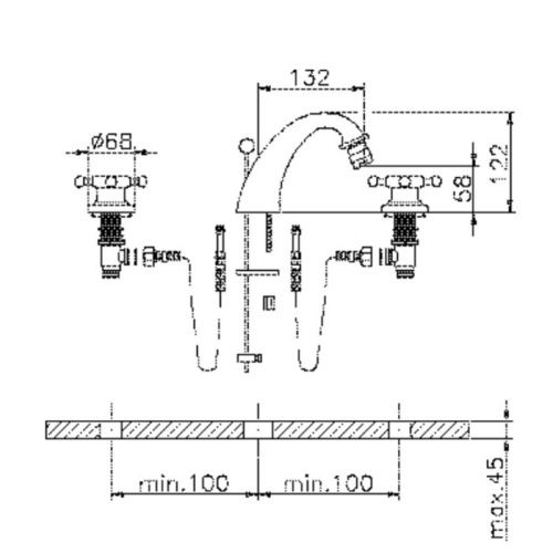 Смеситель Cisal Victorian VT0012202A Акция на биде никель - фото 2