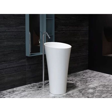 Раковина из искусственного камня MonteBianco Pisa Cono 11237 50х50 напольная цвет белый без отверстий под смеситель