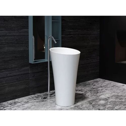 Раковина из искусственного камня MonteBianco Pisa Cono 11237 50х50 напольная цвет белый без отверстий под смеситель - фото 2