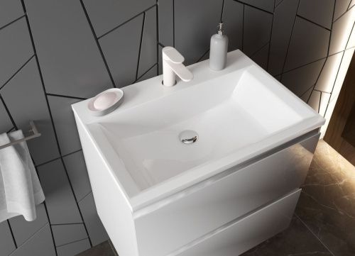 Раковина из искусственного камня Эстет Рава ФР-00014960 70х50 накладная цвет белый 1 отверстие под смеситель - фото 4