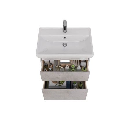 Тумба под раковину LeMark Combi LM03C70T-Beton 60х40 напольная цвет серый/белый