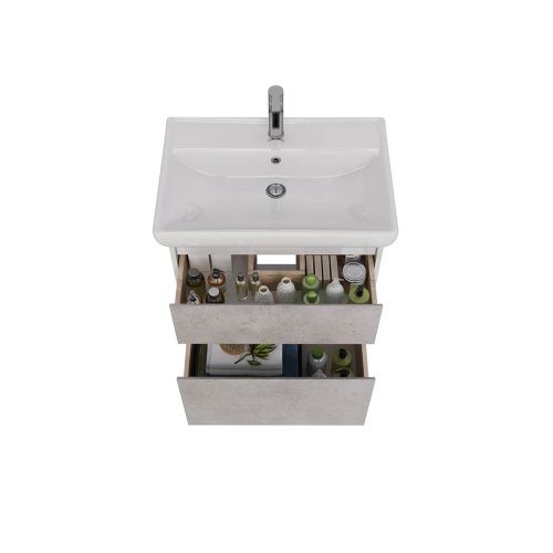 Тумба под раковину LeMark Combi LM03C70T-Beton 60х40 напольная цвет серый/белый - фото 3