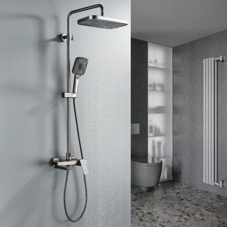 Душевая стойка Rose R1836T настенная цвет серый