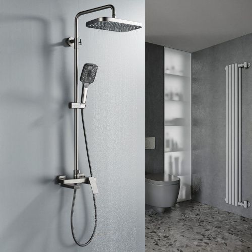 Душевая стойка Rose R1836T настенная цвет серый - фото 4