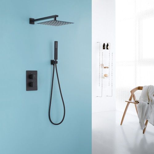 Душевая система Abber AF8251B встраиваемая в стену цвет черный с термостатом - фото 2