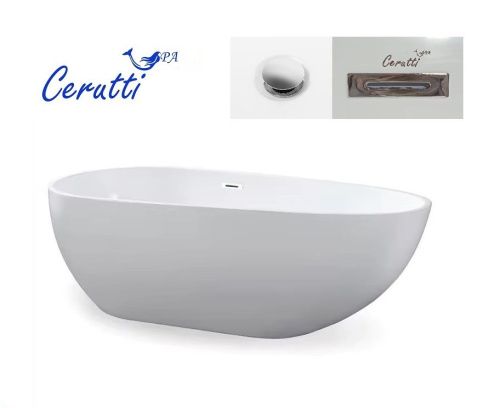 Ванна акриловая Cerutti SPA CT9671 170х80 отдельностоящая асимметричная с ножками - фото 4
