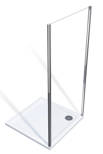Боковая стенка Good Door SPIRIT СП00013 100х190 стекло прозрачное профиль хром - фото 2
