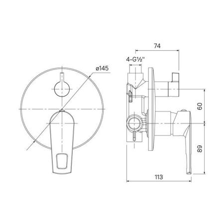 Смеситель для душа IDDIS Runo RUNSB00i67 встраиваемый в стену хром