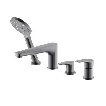 Смеситель Aquatek Бетта AQ1148BGM на борт ванны вороненая сталь