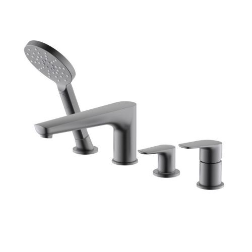 Смеситель Aquatek Бетта AQ1148BGM на борт ванны вороненая сталь