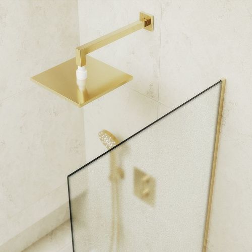 Душевая шторка на ванну Maybah Glass MGV-95-3у 90х140 стекло тонированное профиль золото ориентация универсальная - фото 4