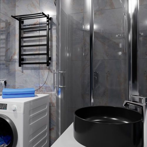 Полотенцесушитель электрический Altasan ПарусПроф ПарусПроф8050ПЧМ 55х80 черный - фото 2