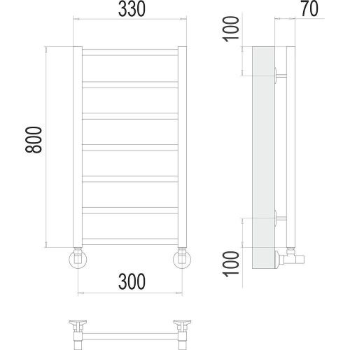 Полотенцесушитель водяной Terminus 4670078529633 35х80 хром - фото 3