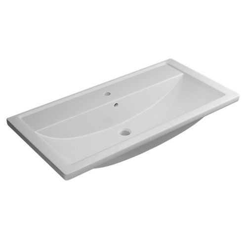 Раковина из искусственного камня Uperwood Foster 291020343 90х50 полувстраиваемая цвет белый - фото 5