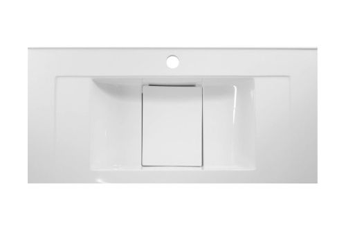 Раковина из искусственного камня Эстет Элин ФР-00014967 80х40 накладная цвет белый 1 отверстие под смеситель - фото 3