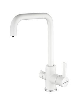 Смеситель для кухни Paulmark LOGAS Lo213021-431TW на мойку белый