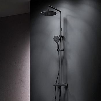 Душевая стойка Am.Pm Like F0780422 настенная цвет черный с термостатом