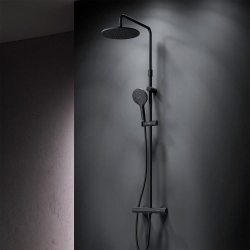 Душевая стойка Am.Pm Like F0780422 настенная цвет черный с термостатом