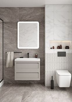 Тумба под раковину Art&Max PLATINO AM-Platino-580-2C-SO-GCM 60х50 подвесная цвет серый