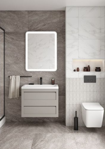 Тумба под раковину Art&Max PLATINO AM-Platino-580-2C-SO-GCM 60х50 подвесная цвет серый